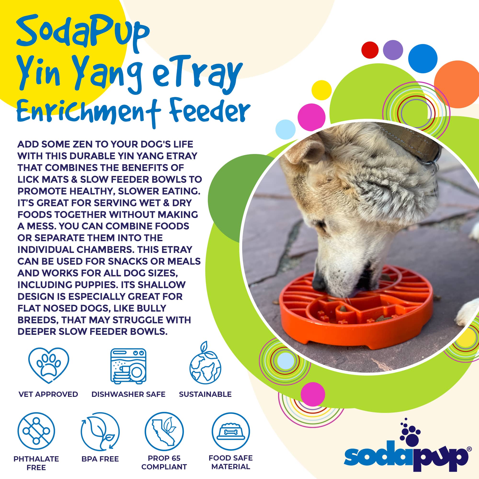 Sun & Moon Shallow Slow Feeder Dog Tray
