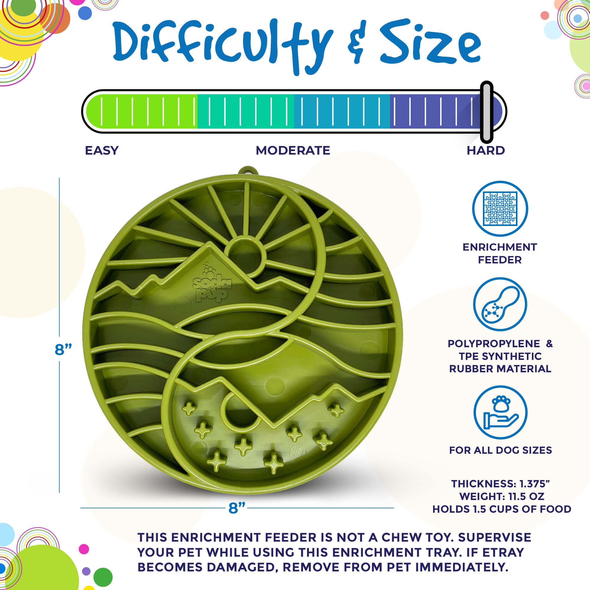 Sun & Moon Shallow Slow Feeder Dog Tray